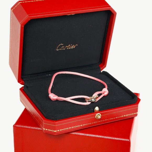 Cartier Trinity Tritone 18k Gold Pink-Cord Bracelet - Picture 1 of 8